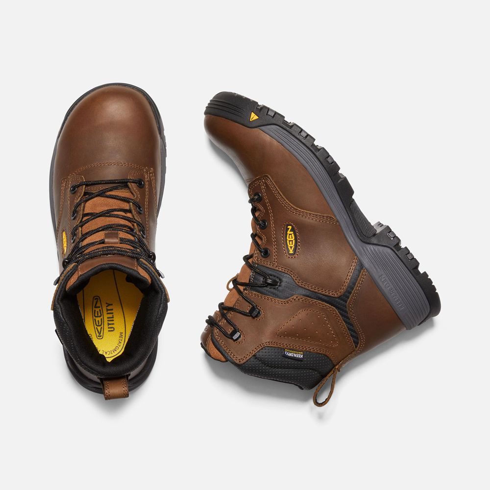 Botas de Trabajo Keen Mexico Marrom - Hombre Chicago 6\" Waterproof (Carbon-Fiber Toe) - RH5864170